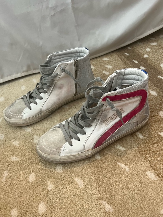 Golden Goose Shoes - Women’s Golden Goose Slide Sneakers in White and Pink